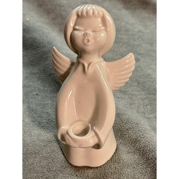 Goebel Hummel Other - Vintage Dresden Germany Ceramic Angel Figurine Singing Candle Holder Germany
